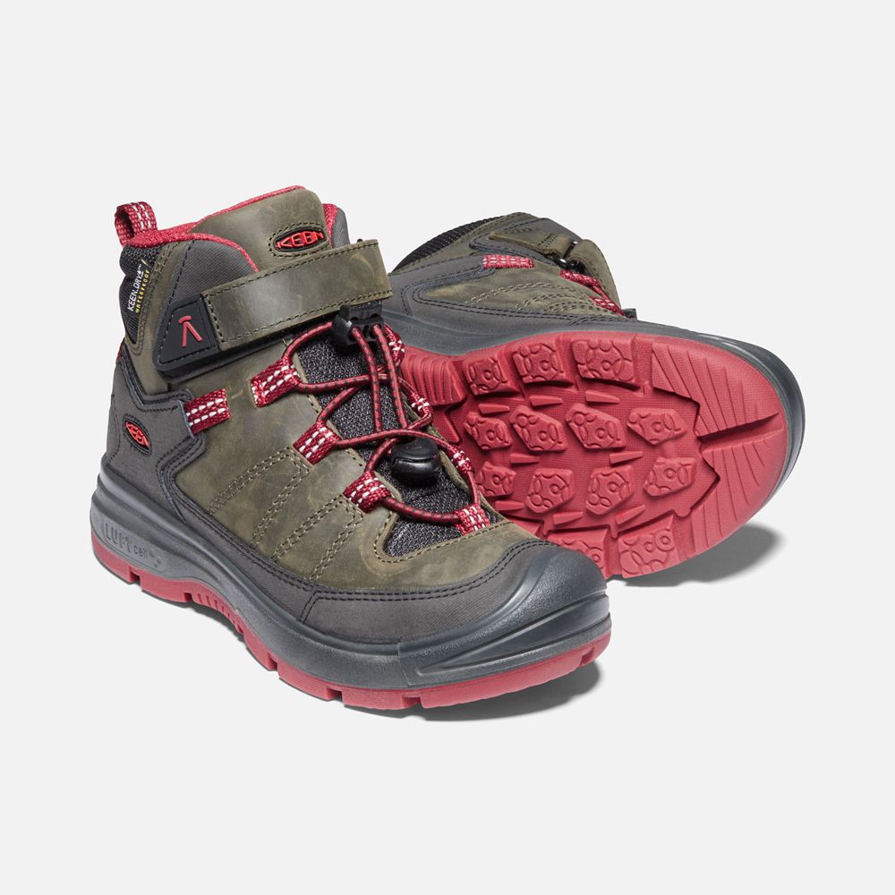 Botas de Seguridad Keen Mexico Grises/Rojos - Niños Redwood Waterproof - AI8137094